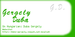 gergely duba business card